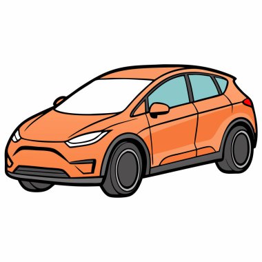 Tesla araba çizimi düz vektör tasarımı