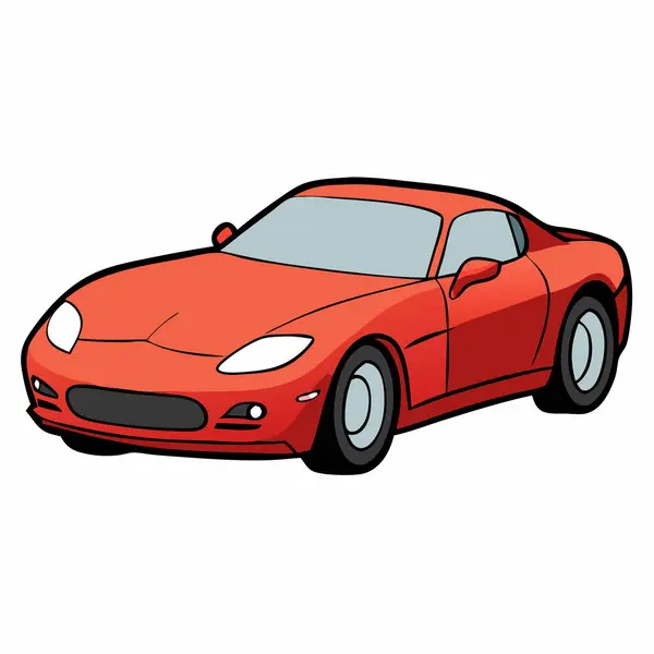 Corvette araba çizimi düz vektör tasarımı
