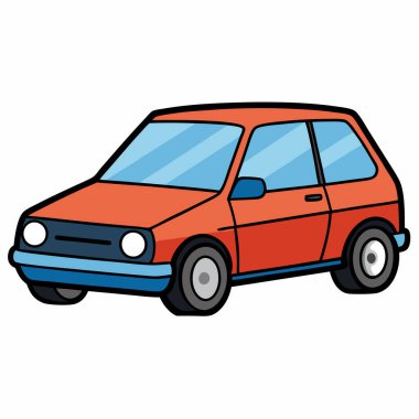 Volkswagen Golf arabası çizimi düz vektör tasarımı