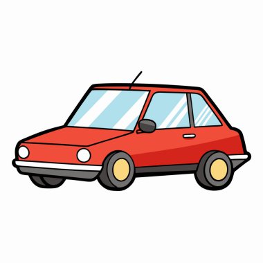 Volkswagen Golf arabası çizimi düz vektör tasarımı