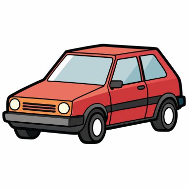 Volkswagen Golf arabası çizimi düz vektör tasarımı