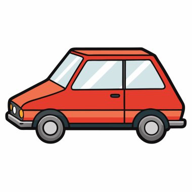 Volkswagen Golf arabası çizimi düz vektör tasarımı