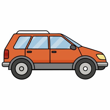 Volkswagen Golf arabası çizimi düz vektör tasarımı