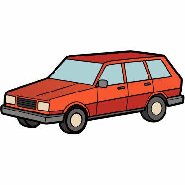 Volvo araba çizimi düz vektör tasarımı