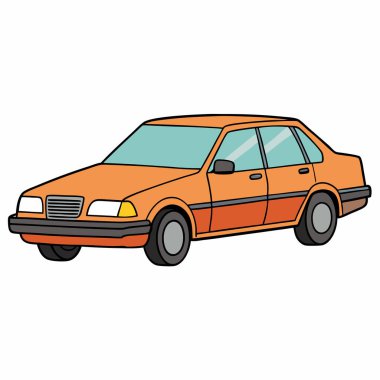 Volvo araba çizimi düz vektör tasarımı