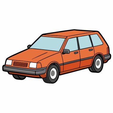 Volvo araba çizimi düz vektör tasarımı