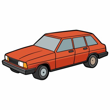 Volvo araba çizimi düz vektör tasarımı