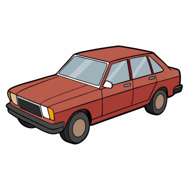 Volvo araba çizimi düz vektör tasarımı