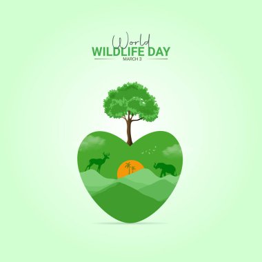 World Wildlife Day creative design. wildlife Day social media poster vector illustration. clipart