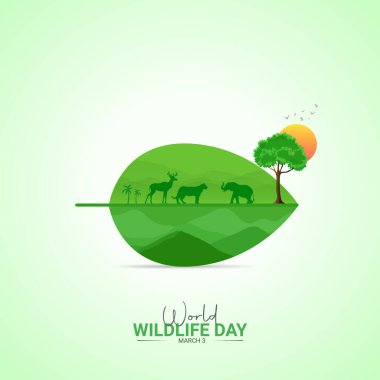 World Wildlife Day creative design. wildlife Day social media poster vector illustration. clipart