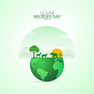 World Wildlife Day creative design. wildlife Day social media poster vector illustration. clipart