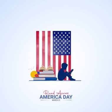 Read Across America Day Creative Design. Read Across Poster, vector, illustration, March 2. clipart