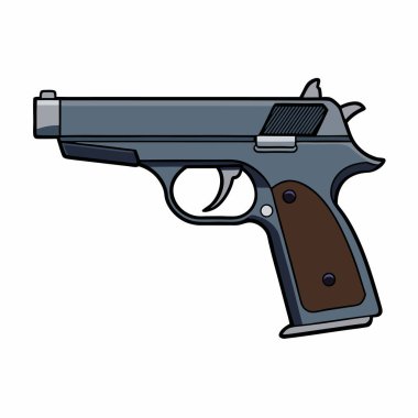CZ 75 silah, polis silah vektör tasarımı, askeri vektör tasarımı illüstrasyonu.