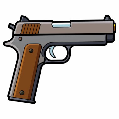 Colt 1911 silah, polis silah vektör tasarımı, askeri vektör tasarımı illüstrasyonu.