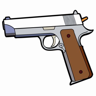 Colt 1911 gun , police weapon vector design, military vector design illustration. clipart