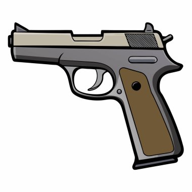 CZ 75 silah, polis silah vektör tasarımı, askeri vektör tasarımı illüstrasyonu.
