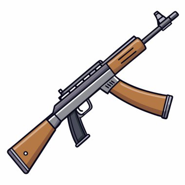 FN FAL gun , police weapon vector design, military vector design illustration. clipart