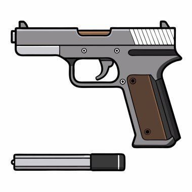 Kahr PM9 gun , police weapon vector design, military vector design illustration. clipart