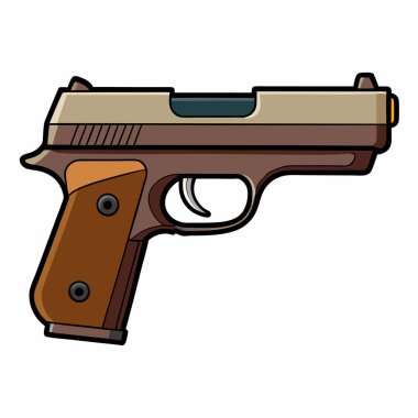 Kahr PM9 silahı, polis silah vektör tasarımı, askeri vektör tasarımı illüstrasyonu.