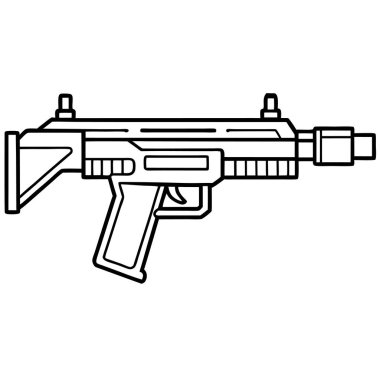 SIG MCX silahı, polis silahı vektör tasarımı, askeri vektör tasarımı illüstrasyonu.