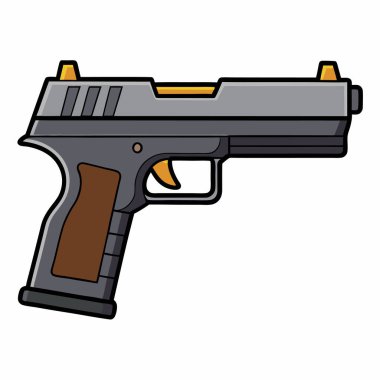 Springfield XD silahı, polis silah vektör tasarımı, askeri vektör tasarımı illüstrasyonu.