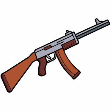 Thompson submachine gun , police weapon vector design, military vector design illustration. clipart