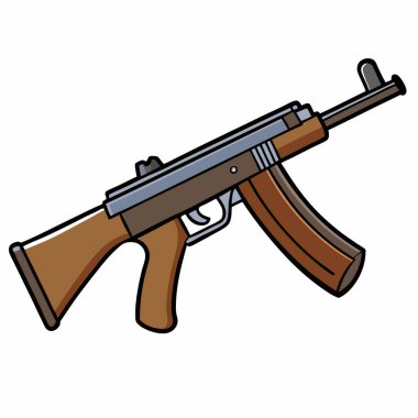 Thompson submachine gun , police weapon vector design, military vector design illustration. clipart