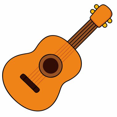 Gitar çizimi düz vektör tasarımı