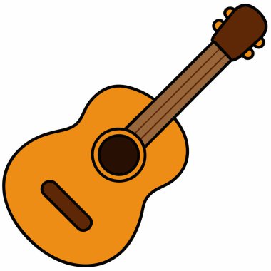 Gitar çizimi düz vektör tasarımı