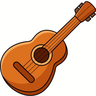Gitar çizimi düz vektör tasarımı