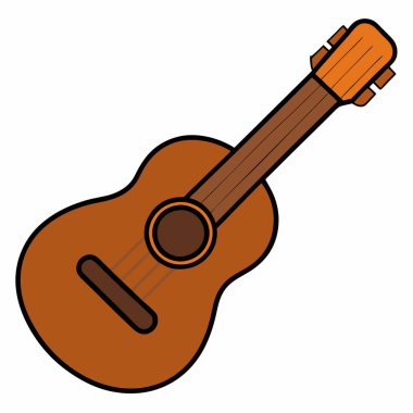 Gitar çizimi düz vektör tasarımı