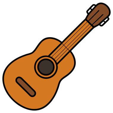 Gitar çizimi düz vektör tasarımı