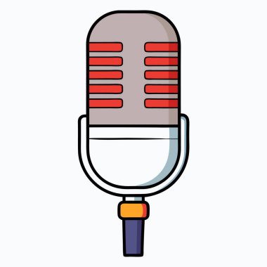 Microphone illustration flat vector design clipart