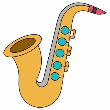 Saxophone illustration flat vector design clipart