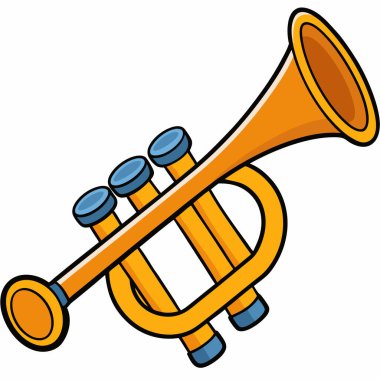 Trumpet illustration flat vector design clipart