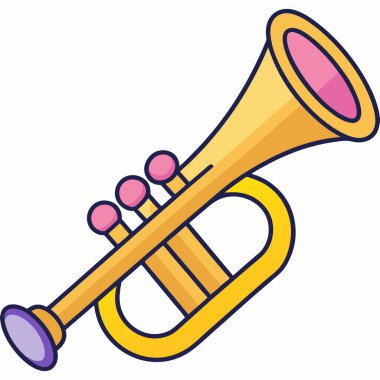 Trumpet illustration flat vector design clipart