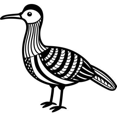 American Woodcock illüstrasyon düz vektör tasarımı