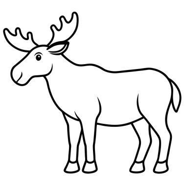 Moose vektör illüstrasyonu beyaz arkaplan