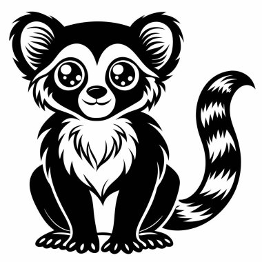Pigme Marmoset vektör çizimi beyaz arkaplan