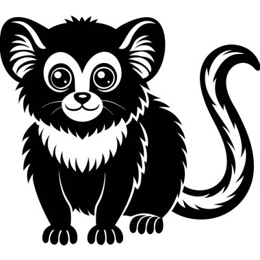 Pigme Marmoset vektör çizimi beyaz arkaplan