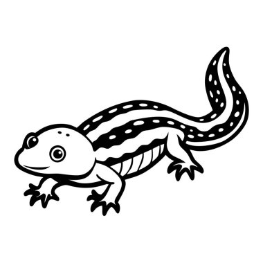 Kırmızı lekeli Newt vektör çizimi beyaz arkaplan