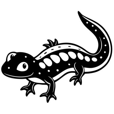 Kırmızı lekeli Newt vektör çizimi beyaz arkaplan