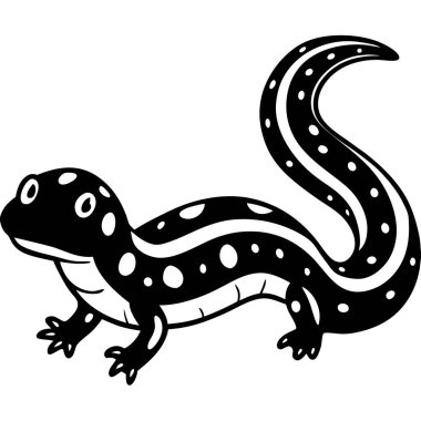 Kırmızı lekeli Newt vektör çizimi beyaz arkaplan