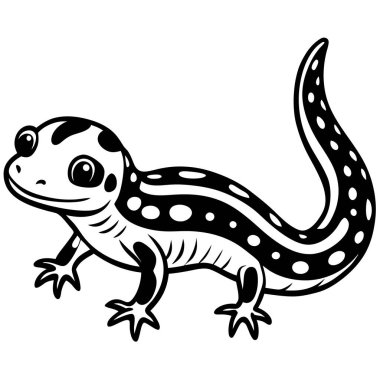 Kırmızı lekeli Newt vektör çizimi beyaz arkaplan