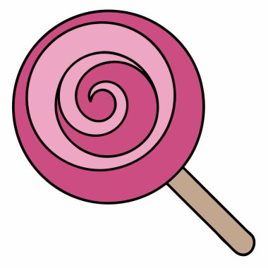 Lolipop düz vektör çizimi beyaz arkaplan