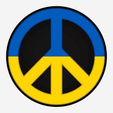 Ukrayna Bayrağı Barış Sembolü vektör illüstrasyonu
