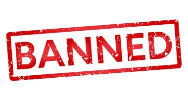 Red Banned stamp seal with Grunge vector illustration