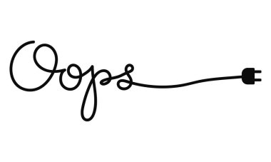 Koyu Gri Oops elektrik prizi vektör şablonlu tek çizgi tipi