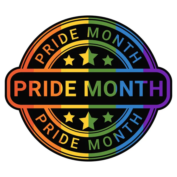 Adesivo Francobollo Rainbow Gay Friendly Con Illustrazione Vettoriale Stars — Vettoriale Stock