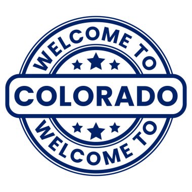 Colorado 'ya Hoşgeldiniz İşareti, Damga, Yıldız vektör çizimi etiketi